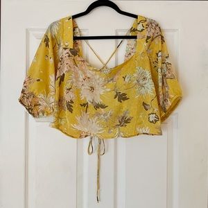 Floral Yellow Crop Top